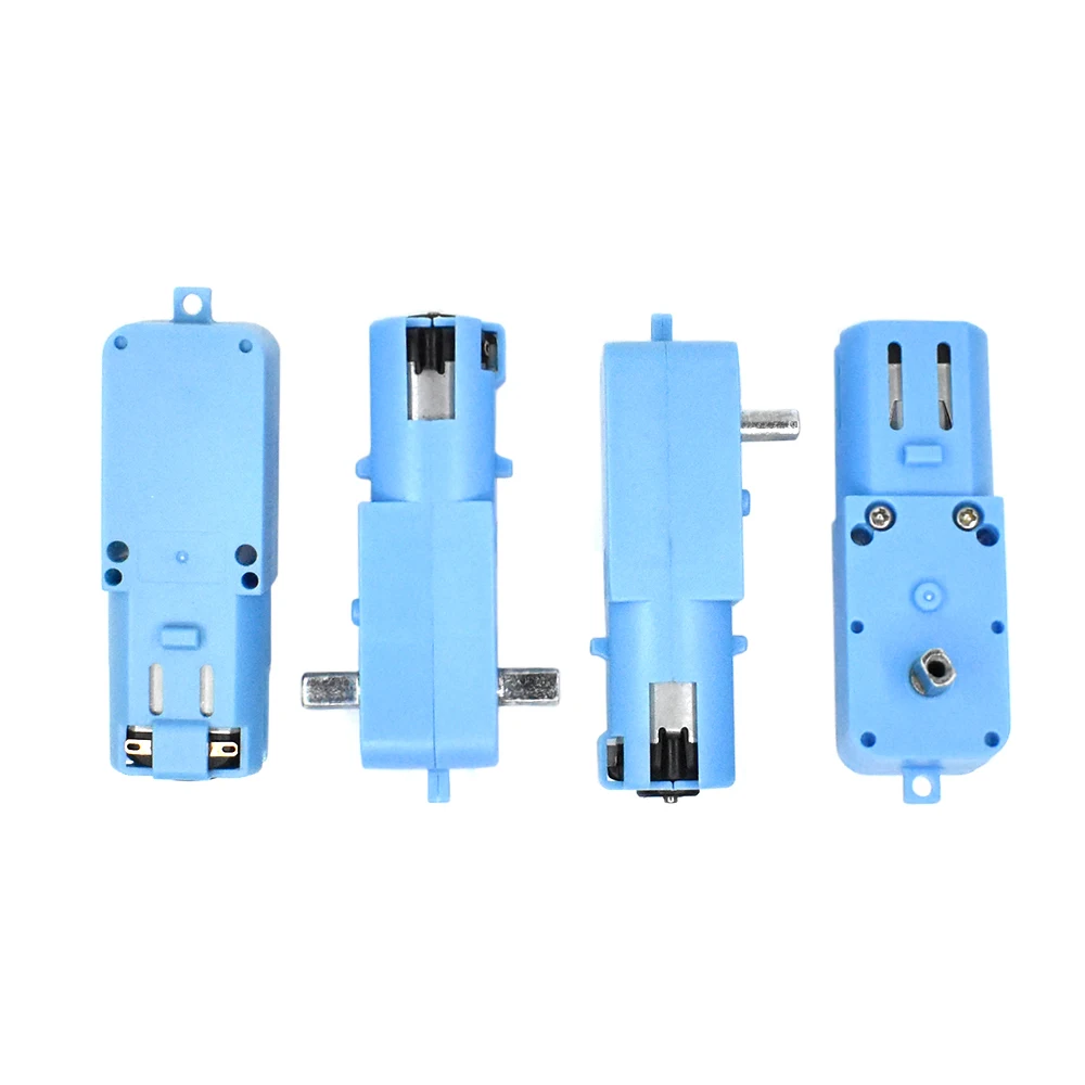 DC 3V-6V 1:90 Metallgetriebemotor Ganzmetall/Halbmetall Einachsiger Getriebemotor Roboter Intelligentes Fahrzeug Geschwindigkeitsreduzierer TT Motor Blau – Detail 1