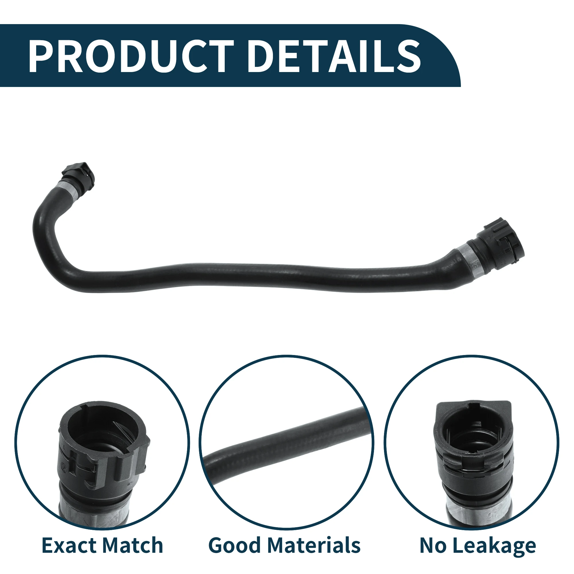 

UXCELL Radiator Hose for BMW 330i 2017-2018 No.17128673993 Rubber Coolant Pipe Black
