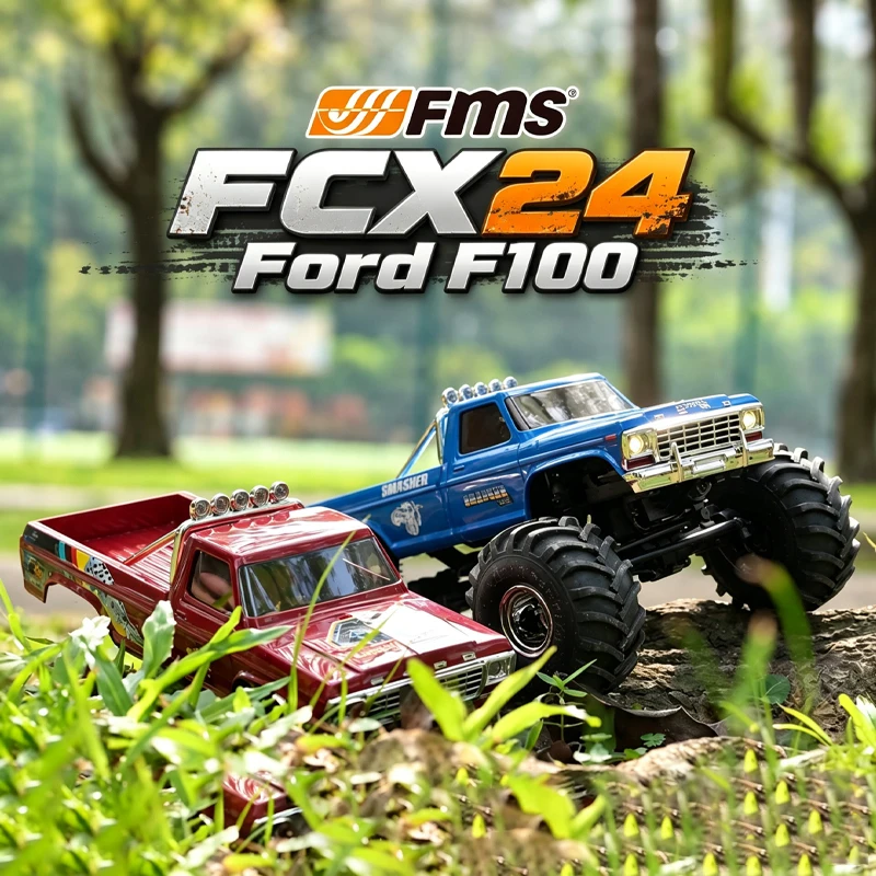 FMS FCX24 Ford F100 RTR RC Cars Brushed Motor Two-Speed Transmission 139mm Wheelbase Vehicle Model Gifts Toys Customized Vehicle