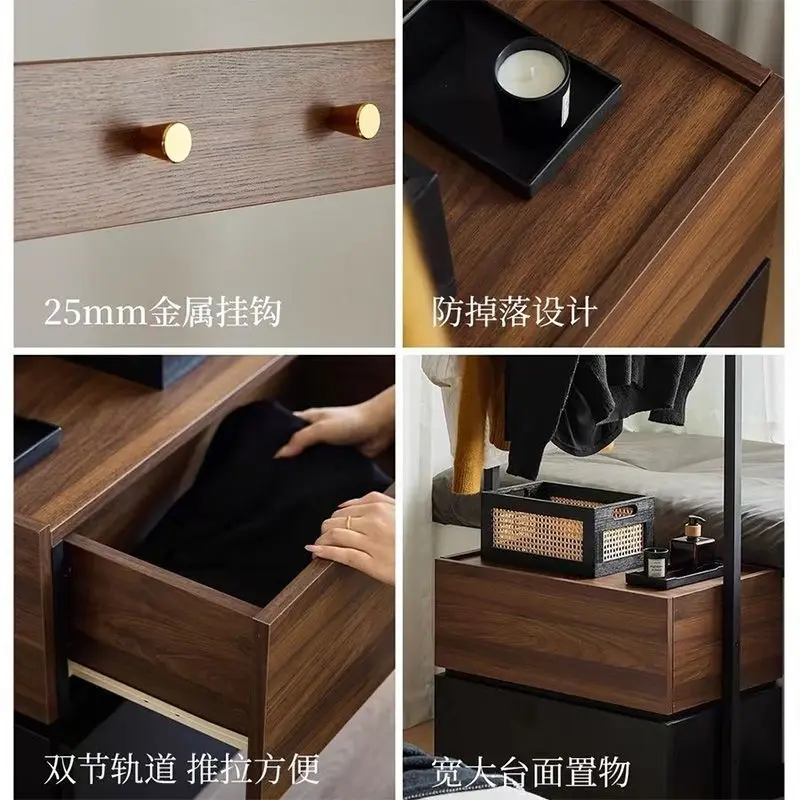 علاقة بسيطة، رف، شماعة منزلية، غرفة نوم متكاملة من الخشب الصلب، رف معطف، ملابس ممتدة من الأرض حتى السقف، سهلة التخزين #3