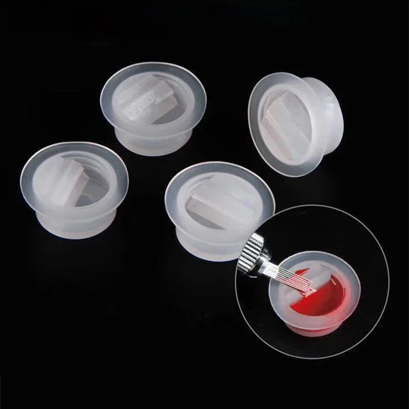 Silicon Micropigment Cup100 Pcs Disposable Microblading Tattoo Ink Cap For Permanent Makeup Pigment Holder Tattoo Accessories