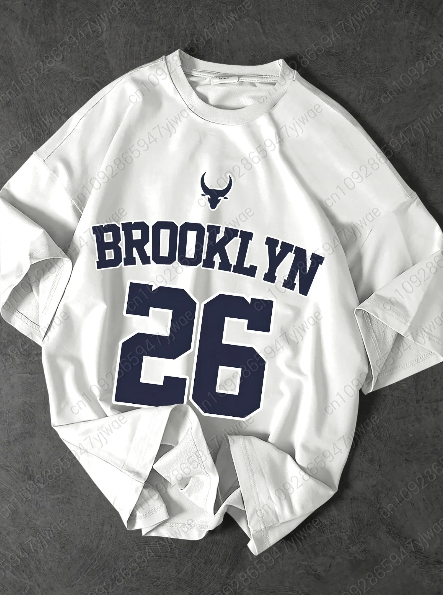 

2026 Men Spring Summer Mens T Shirt Mens Brooklyn No.26 Graphic Print Sport T Shirt Crew Neck Tee Shirts Men Autumn Trendy Tops