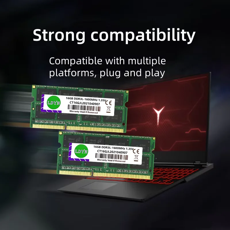 DDR3L 16GB 1600MHZ ذاكرة الوصول العشوائي للكمبيوتر المحمول PC3L-12800 غير ECC غير مخزنة 1.35V CL11 2Rx8 204 Pin SODIMM ذاكرة الوصول العشوائي للكمبيوتر المحمول #6