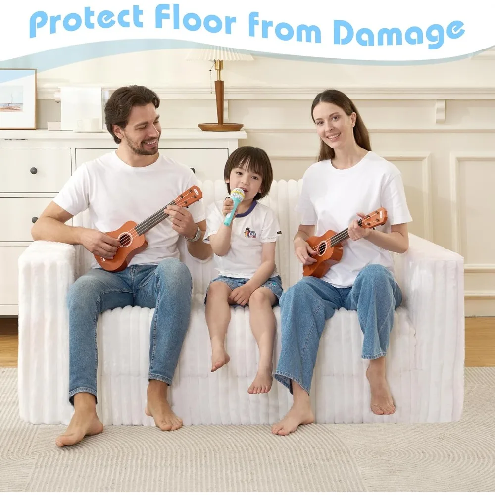 Convertible Sofa Bed, Portable Folding Chair with Armrests, Comfortable Multi-Purpose Floor Couch