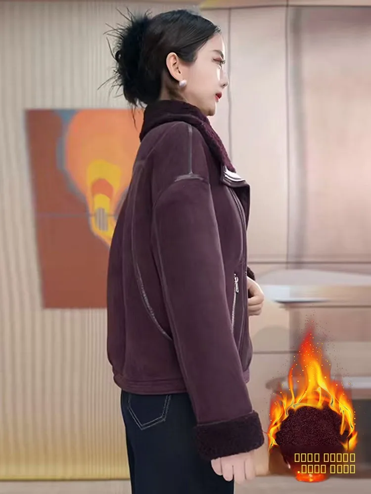 Manteau matelassé en coton doublé de fourrure pour femme, style simple, fermeture éclair, nouvelle collection automne-hiver 2026...