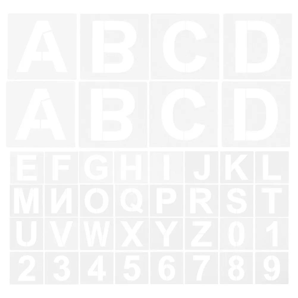 72Pcs Lightweight Portable Alphabet Stencils Plastic Reusable Letter Number Template for Painting Drawing Calligraphy Projects 3