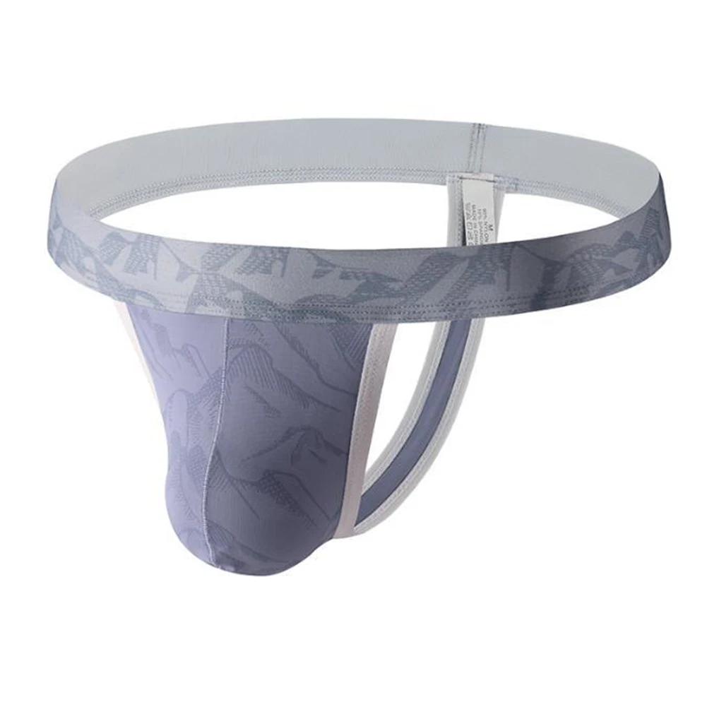 

Elastic Waist Mens Thongs All Seasons Brand New Dark Pattern Home Wear Nylon Fabric Mens Low Waist Sexy Underwear