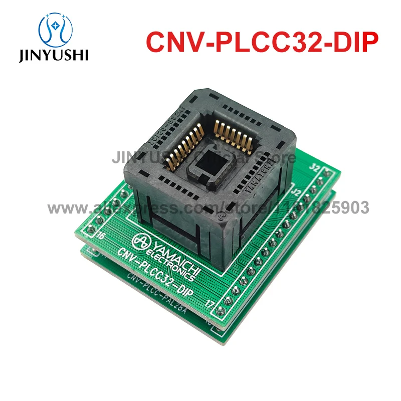 CNV-PLCC32-DIP In Stock Gold Plating IC Testing Seat Test Socket Test Bench  Burn-in Socket