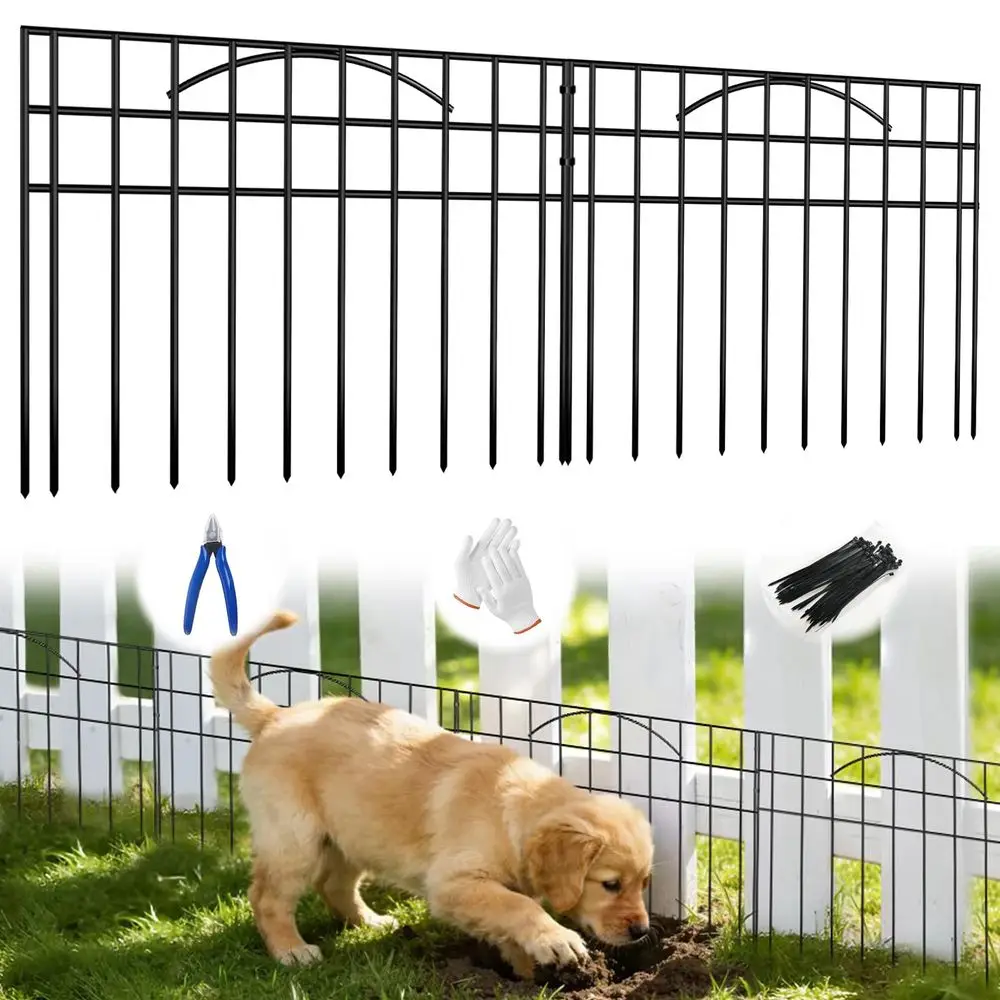

Dig Garden Fence, 42.5ftL x 13inH Animal Barrier Fence with 30 Panels, Rustproof Metal AntiDigging Fence for Dogs Rabbits, Outd