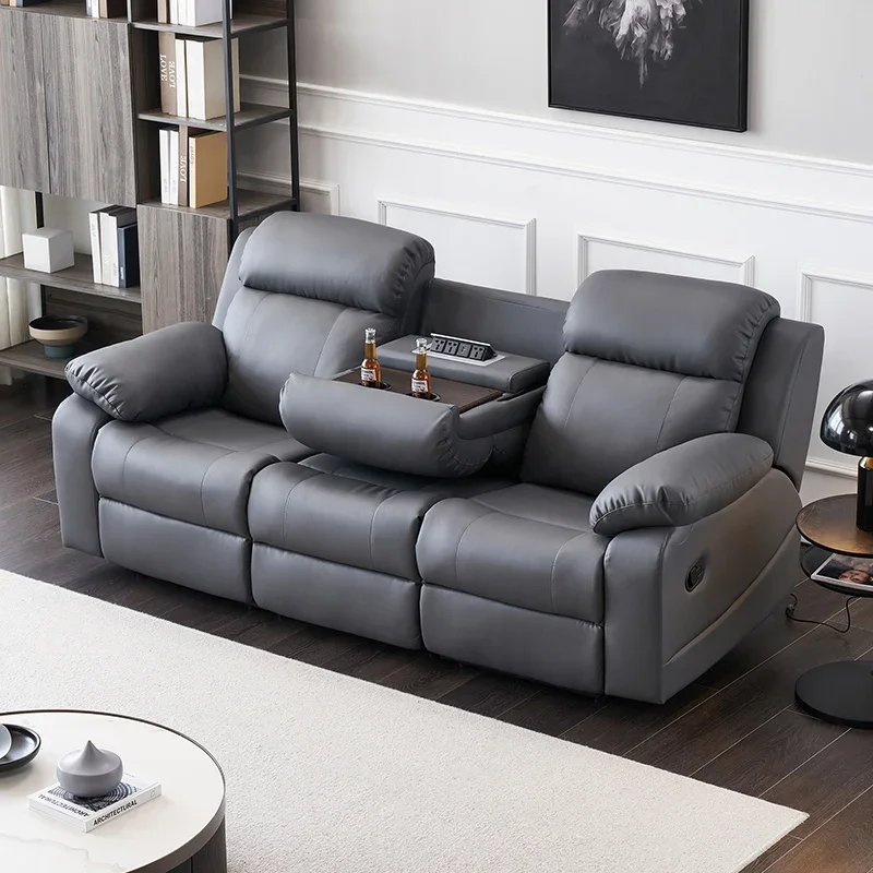 Space Electric Cabin Multifunctional Sofa Living Room Combination Three-Seat Large and Small Apartment Type