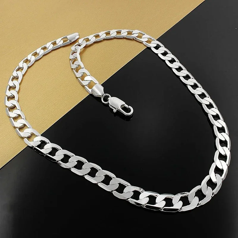 925 Sterling Silver Necklace For Men\'s women 16/18/20/22/24 Inches Classic 6MM Chain Luxury Jewelry Wedding Christmas Gifts