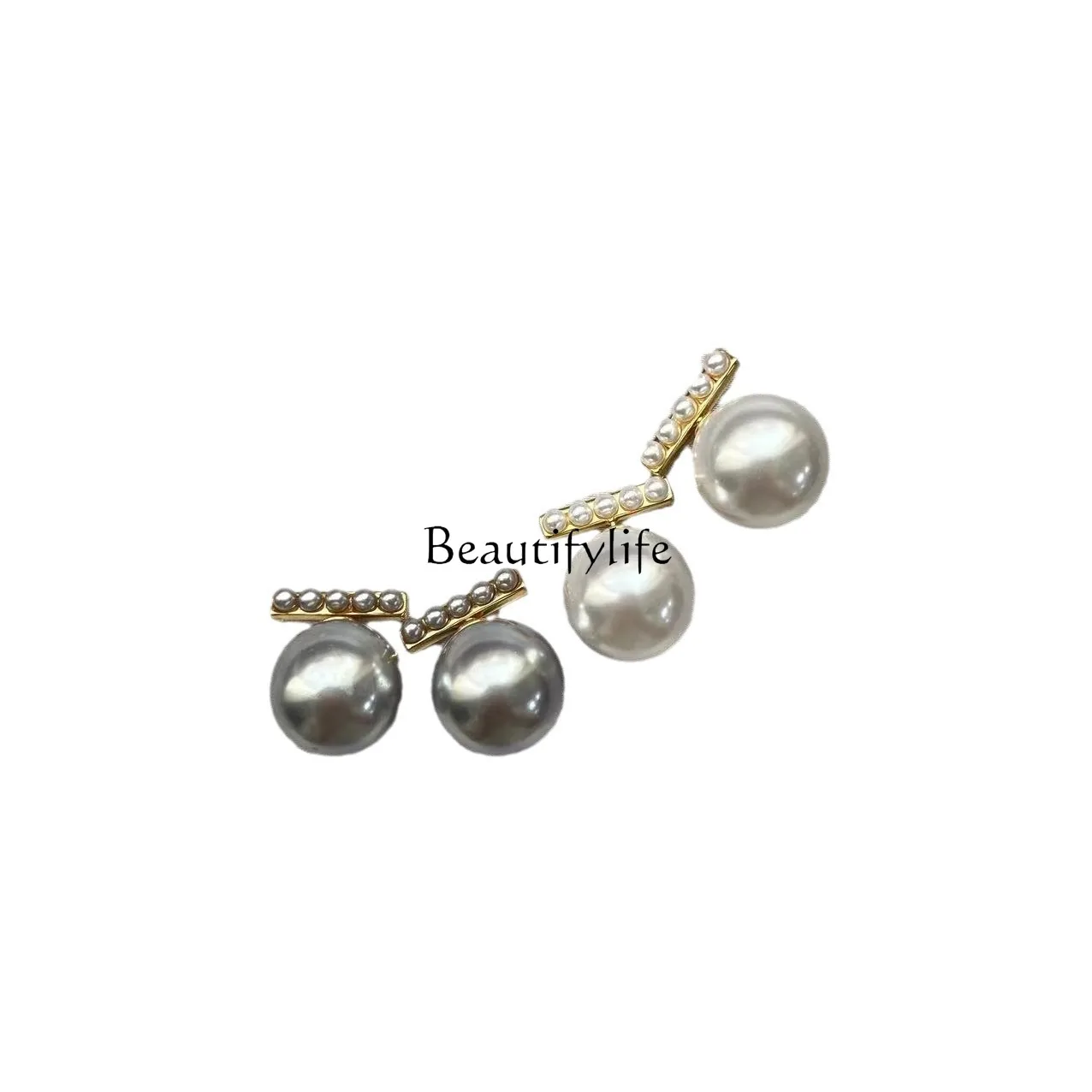 

Pearl earrings, unique light luxury earrings, light luxury, high sense