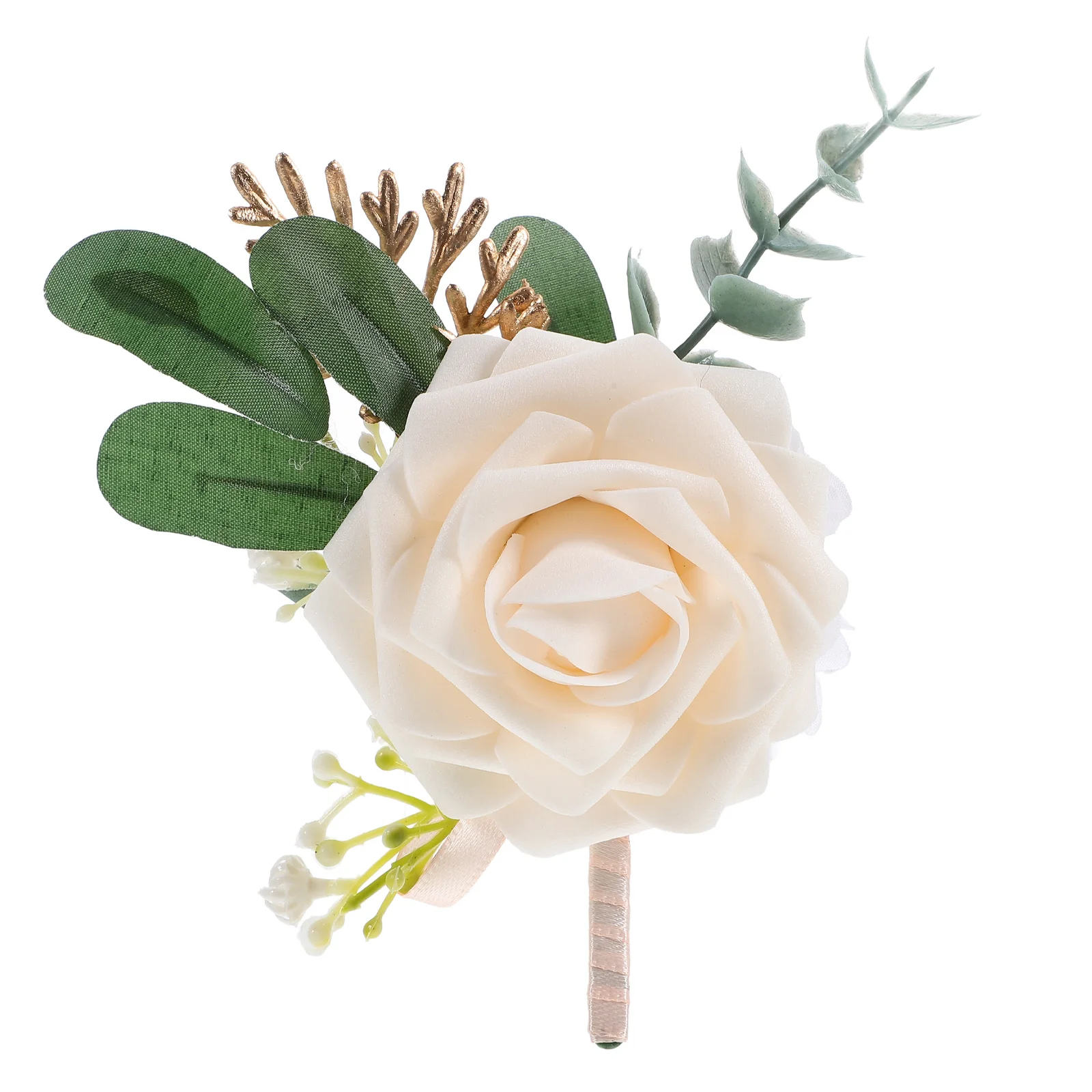 Bolso boutonniere artificial rosa flor corsage clássico fresco festa de casamento decoração noiva terno acessório