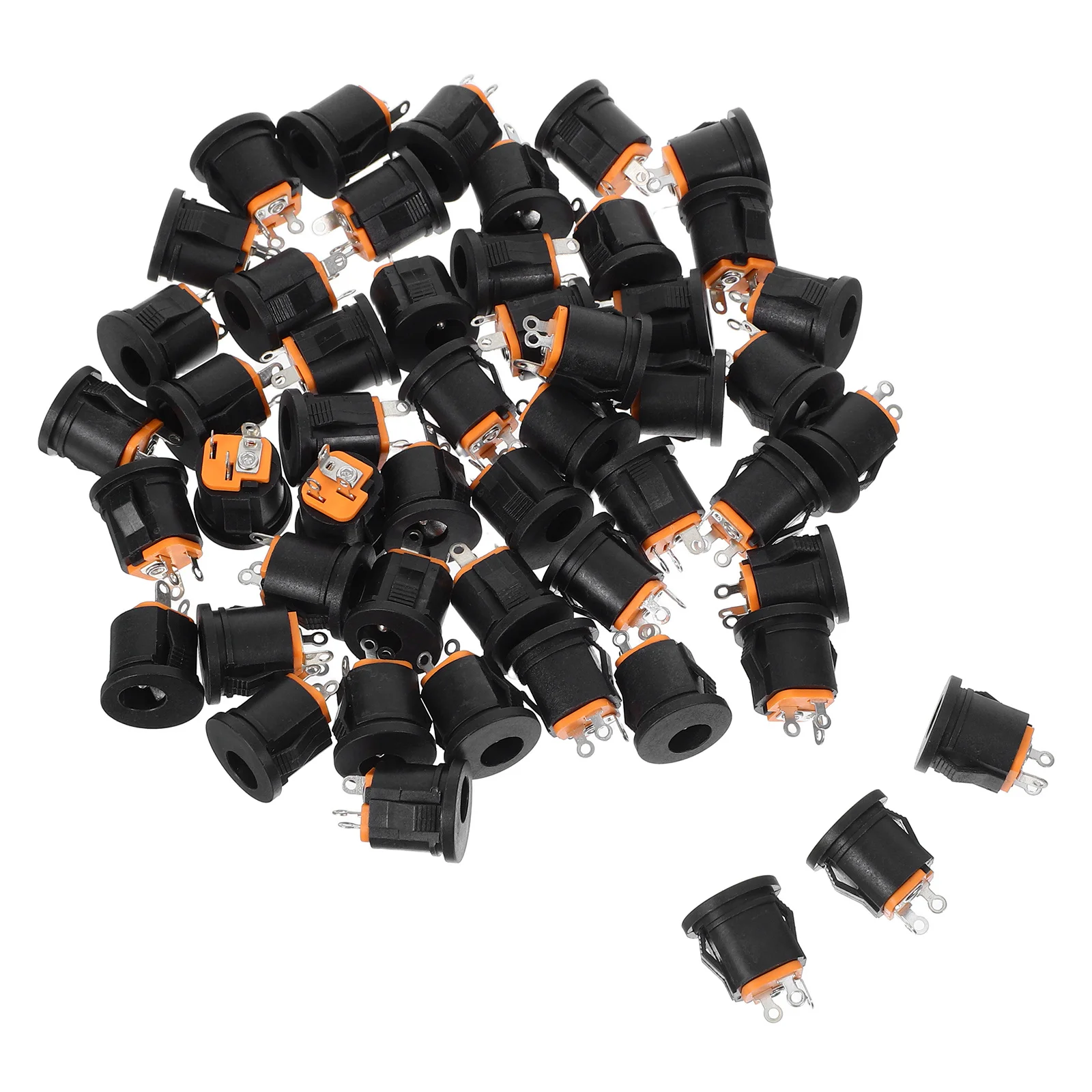 

50Pcs Dc Power Socket 5.5mm X 2.1mm with Locking Mechanism Panel Mount Reliable Connection for Electronics DIY Industrial