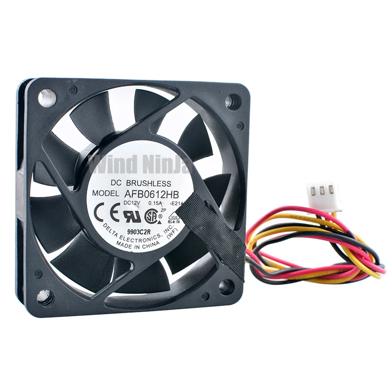 

AFB0612HB 6cm 60mm fan 60x60x15mm DC12V 0.15A 3pin Dual ball bearing cooling fan for chassis CPU power supply