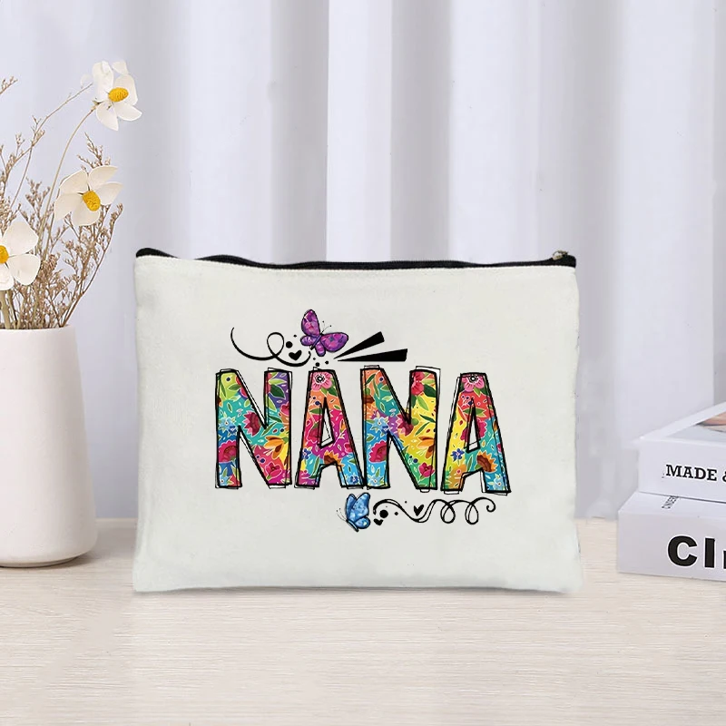 Nana Mimi Gigi Ever Butterfly Canvas Cosmetic Bag Organizer custodia con cerniera borsa da toilette da viaggio forniture per ufficio astuccio per matite