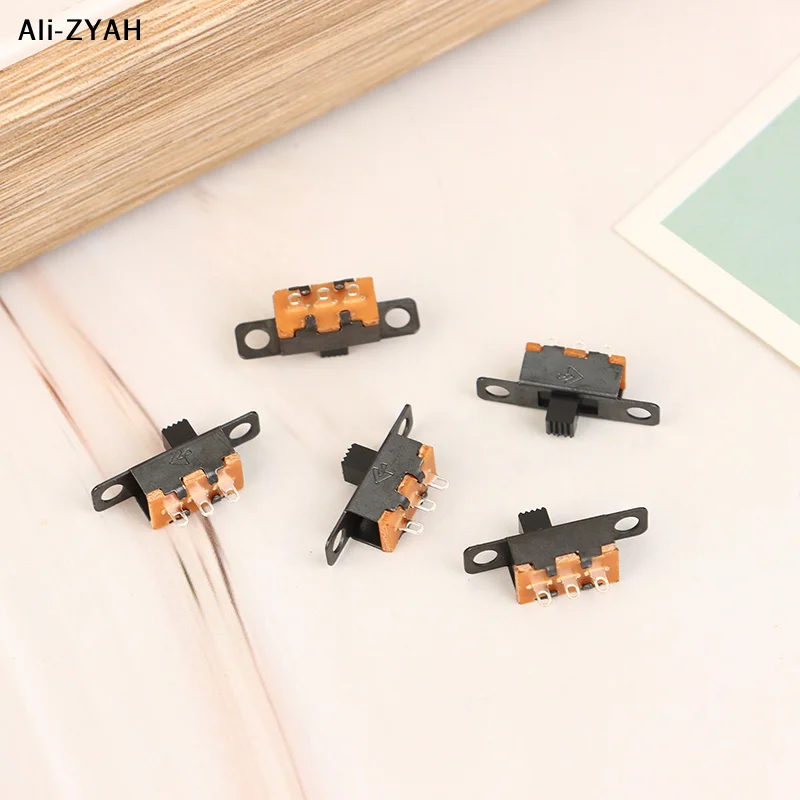 

【AH】CCA83-20 шт. 5В 0.3А Миниатюрный черный ползунковый переключатель SPDT для малогабаритной электроники и DIY-проектов, 3-контактный 1P2T ползунковый переключатель-тумблер