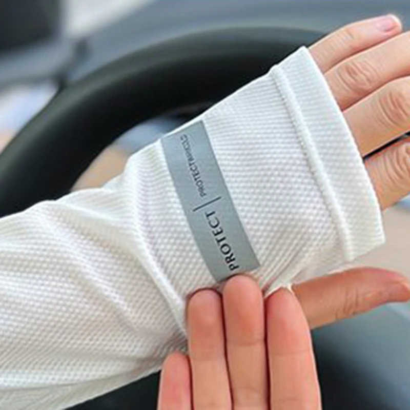 Large Size Ice Sleeves For Men's Sun Protection Japanese Summer Outdoor UV Protection Loose Arm Sleeves Driving Outdoor Gloves