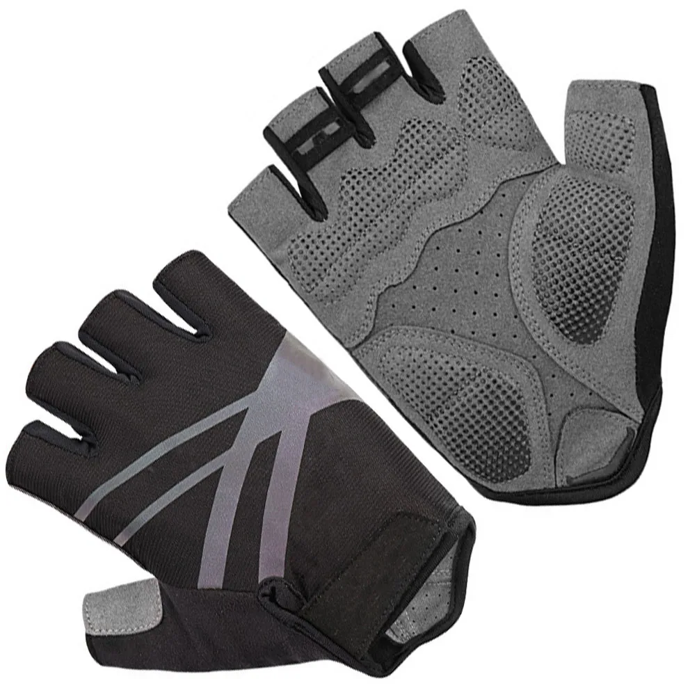 

Half Finger Fiber Gloves Striped Cloth Breathable Elastic Anti Skid Sports Riding Gym Palms Thickened Shock Absorbing Cycling