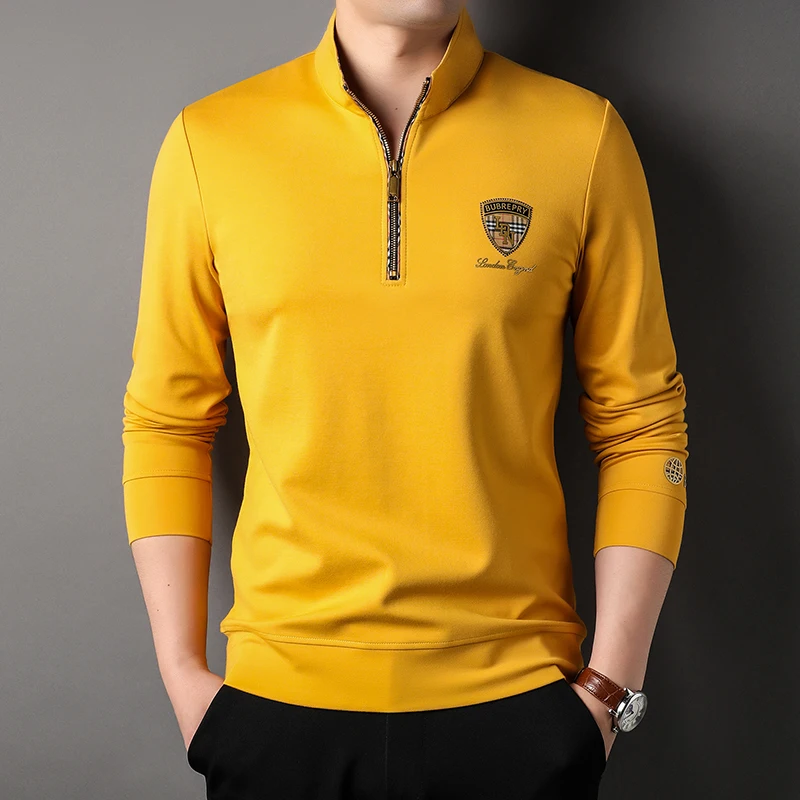 

Autumn men's stand-up collar half-zip sweatshirt casual multi-color long-sleeved T-shirt large size tops trendy men's tops