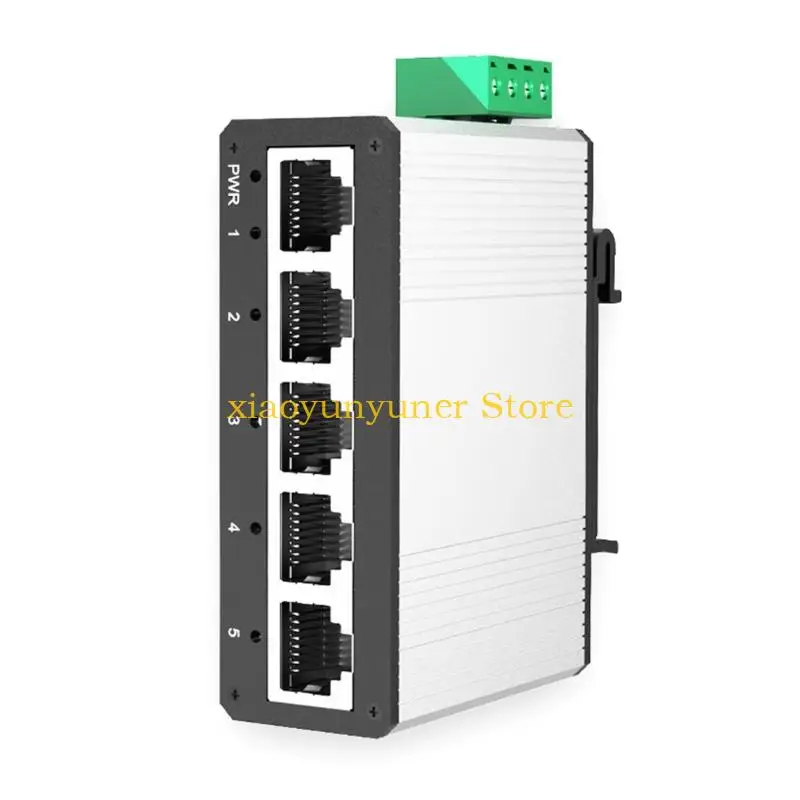 

P9JB Mini 5 Port Aluminum Alloy Gigabit Networking Switches Mount Design High Impact Resistance No Power Adapter Industrial