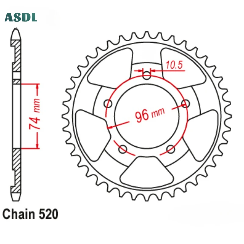 520 41T Motorcycle Rear Sprocket Staring Wheel for HONDA NSR 250 NSR250 R2J R4J R5K K2 R6K K2 MC18 520 Chain 41 Teeth