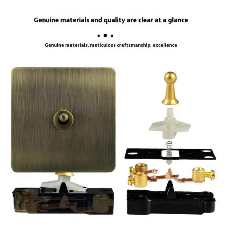 الرجعية الاتحاد الأوروبي لوحة معدنية الجدار تبديل مفتاح الإضاءة المقبس، البرونزية العتيقة الفولاذ المقاوم للصدأ الجدار مفتاح الإضاءة