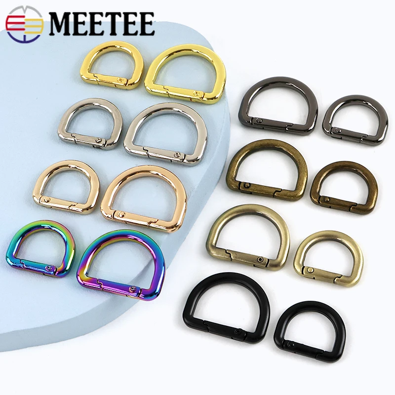 

5/10Pcs Metal D-Rings Buckles for Bag Strap Clasp Belt Webbing Clip Buckle Spring Keyring Carabiner Snap Hooks DIY Accessories