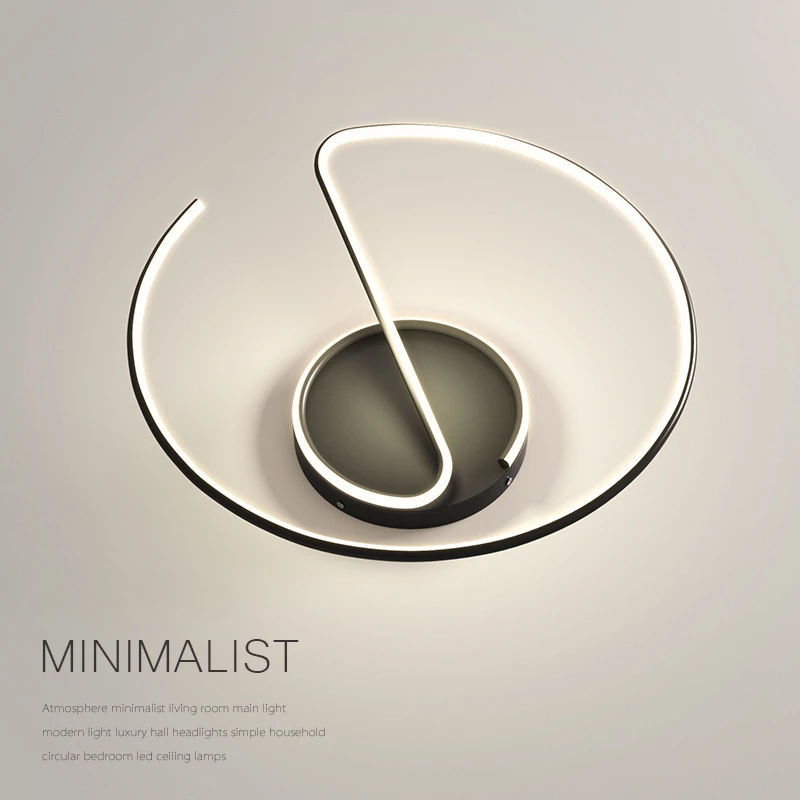 Modern Minimalist Bedroom Ceiling Light Round High-grade LED Ceiling Lamps Simple Warm Restaurant Dimmable Houses Art Decoration