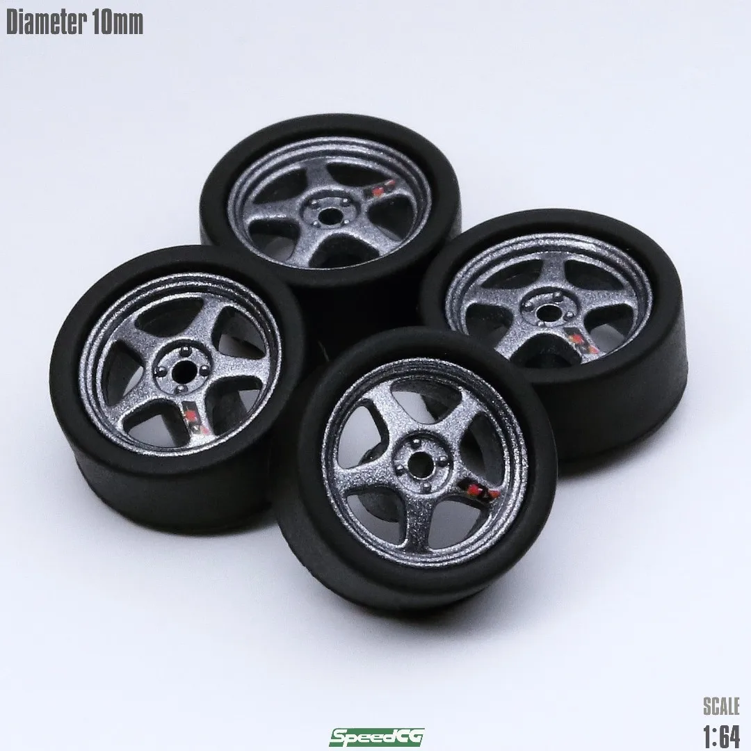 SpeedCG 1/64 ABS Wheels Modified Parts with Rubber Tire Type F Modified 11mm For Model Car Racing Vehicle Toy Hotwheels Tomica