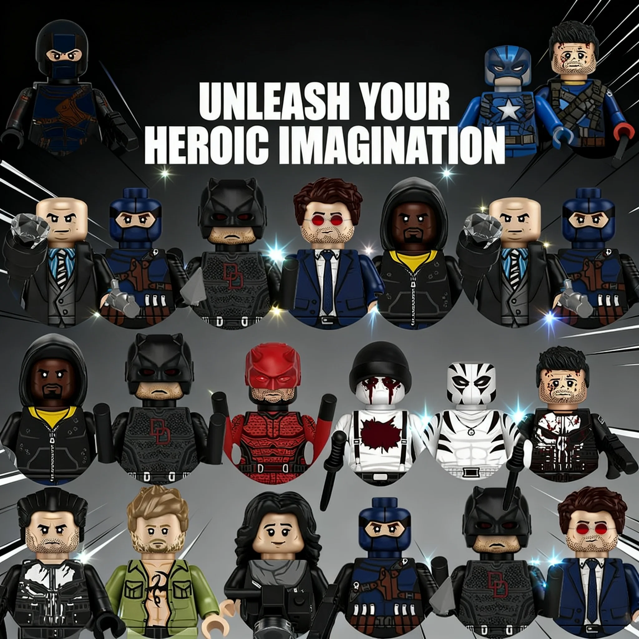 Blocos de Montar 2026 World Legends New Daredevil Punisher para Brinquedos, Presentes, Mini Figuras de Ação Infantis e Lembrancinhas de Festa