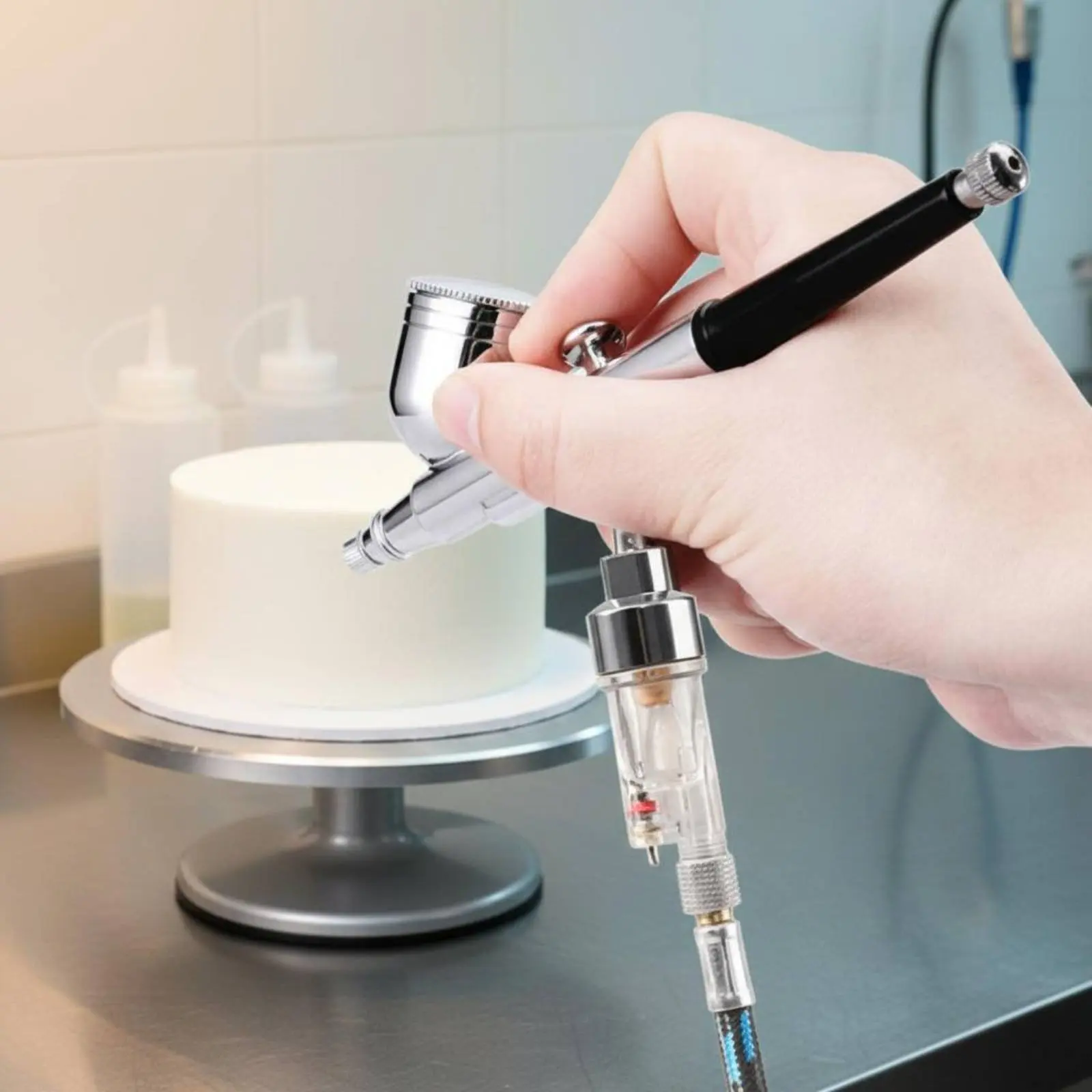 

Airbrush Water Filter Clear Body Inline Air Filter Air Compressor Moisture Filter Easy to Clean Tool Accessory