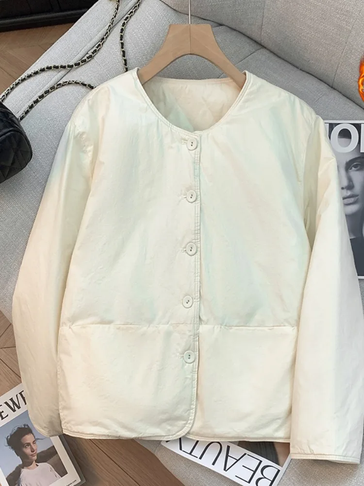 

Faionable Casual Thiened round Ne Cotton Jaet Women's Winter Loose plus Size Warm Cotton Clothes Top ort Outerwear