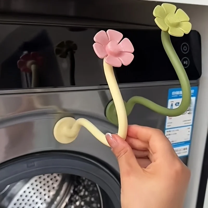 

1PC Flower Shaped Washer Vent Clip Magnetic Removable Support for Drum Laundry Machine Door Stopper Decorative Fixture