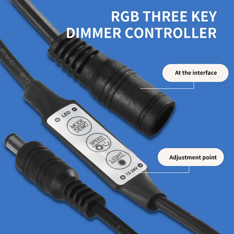 Mini Remote Controller 12A 12V-24V Dimmer For LED Tape Strips Monochrome Controller