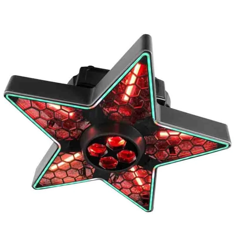 New pentagram starry sky sparkling background with twinkling beams of light, gold COB LED strip, perfect for families and Hallow