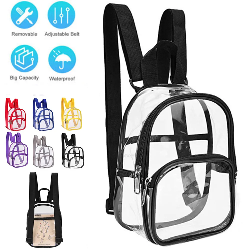 친환경 PVC 캐주얼 투명 슬링 배낭, 여행 체육관 Mochila Mochila Bandolera, 빠른 드롭 배송