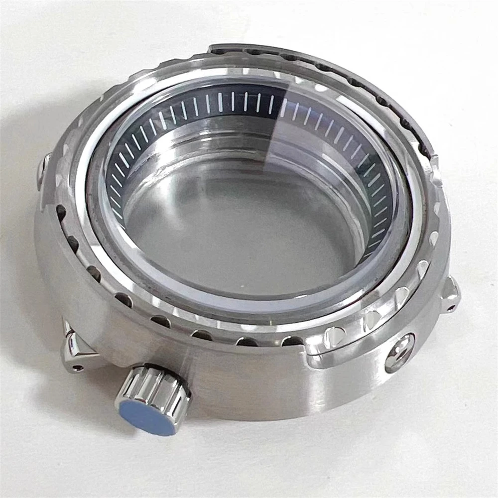 NH35 Case Tuna Canned Watch Cases Unidirectional Click Mineral Glass Case for NH35 NH36 Movement Mechanical Watch Case 45mm