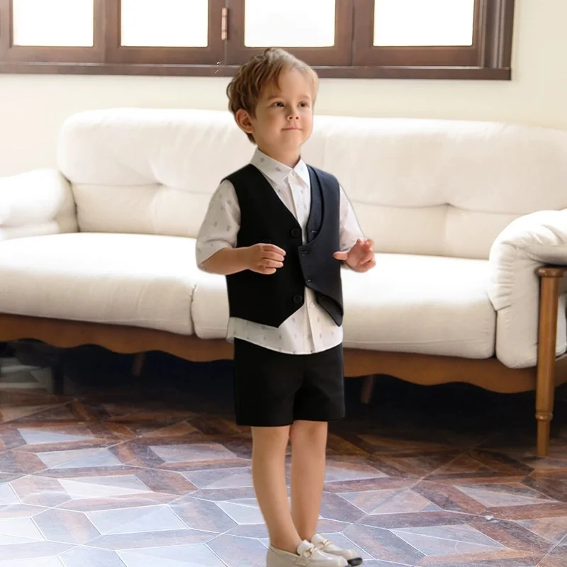 Children's Formal Vest Korean Style Set Summer Elementary School Class Hosting Recitation Performance Costume