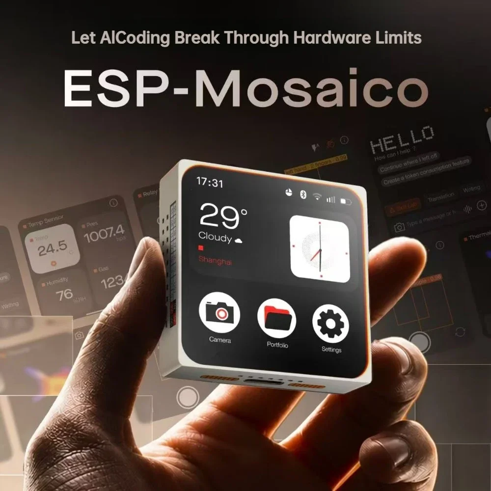 ESP-Mosaico Development Board 2.16inch OLED for AI Coding Agent ESP32-S31 Magnetic Camera Multifunctional Interaction Module