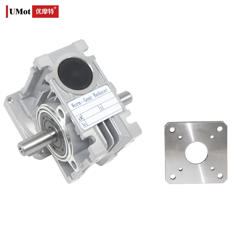 UMOT 86mm Nema34 Worm GearBox Ratio 1:5-1:100 Big Torque 19-49N.m Hollow/Double Shaft Load 3490N Speed Reducer for Stepper Motor