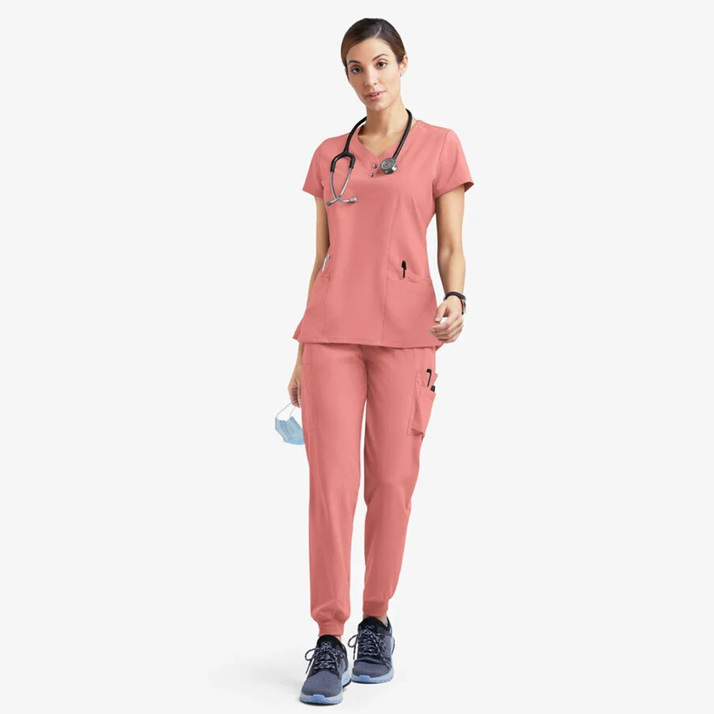 New Scrubs Medical Uniforms Women Spa Workwear Health Workers Beauty Salon Clothes Nursing Scrub Shirt Pants Nurse Uniform