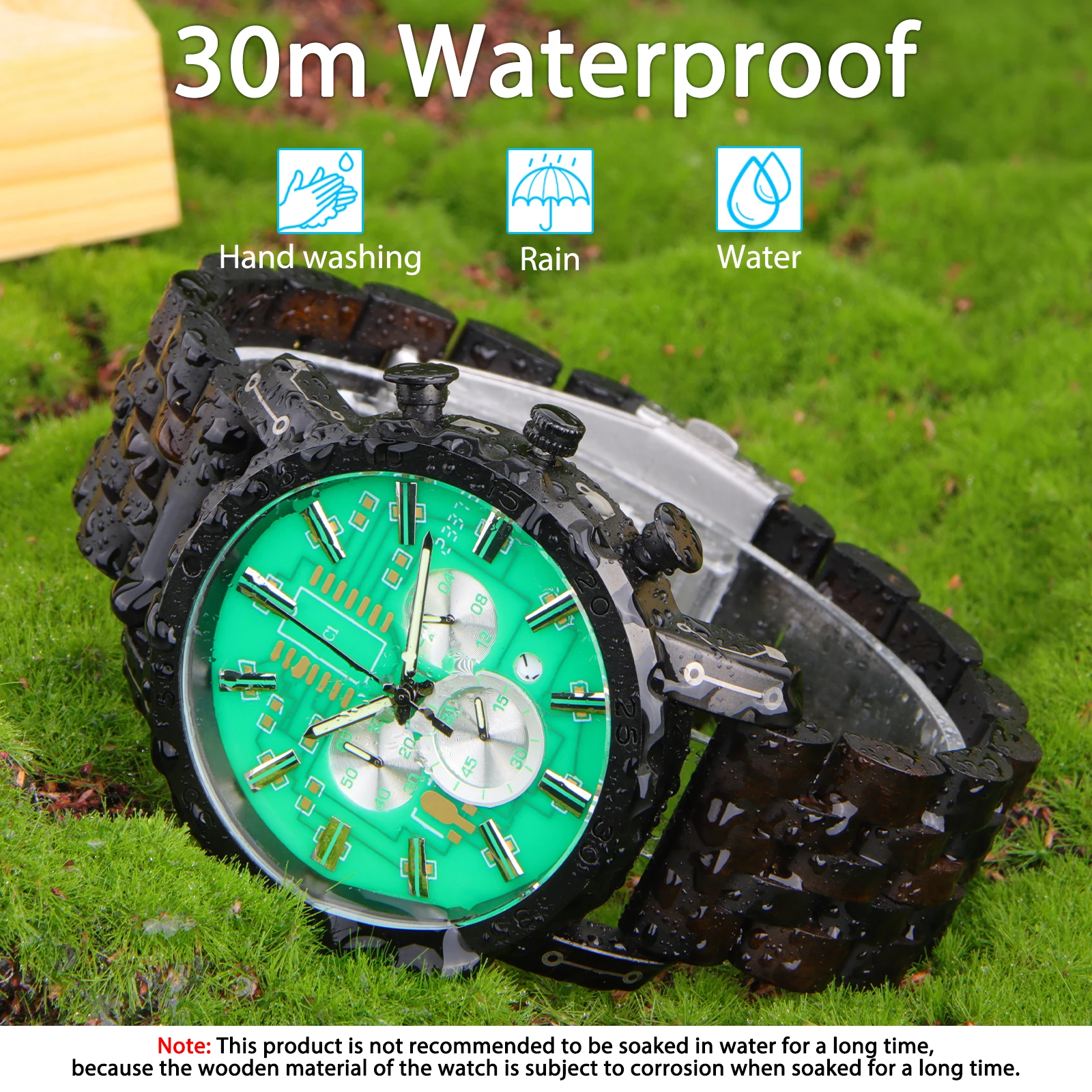 

Wooden Watch Men Luxury Stylish Wood Timepieces Chronograph Military Quartz Watches Custom Wood Gift Circuit board watch