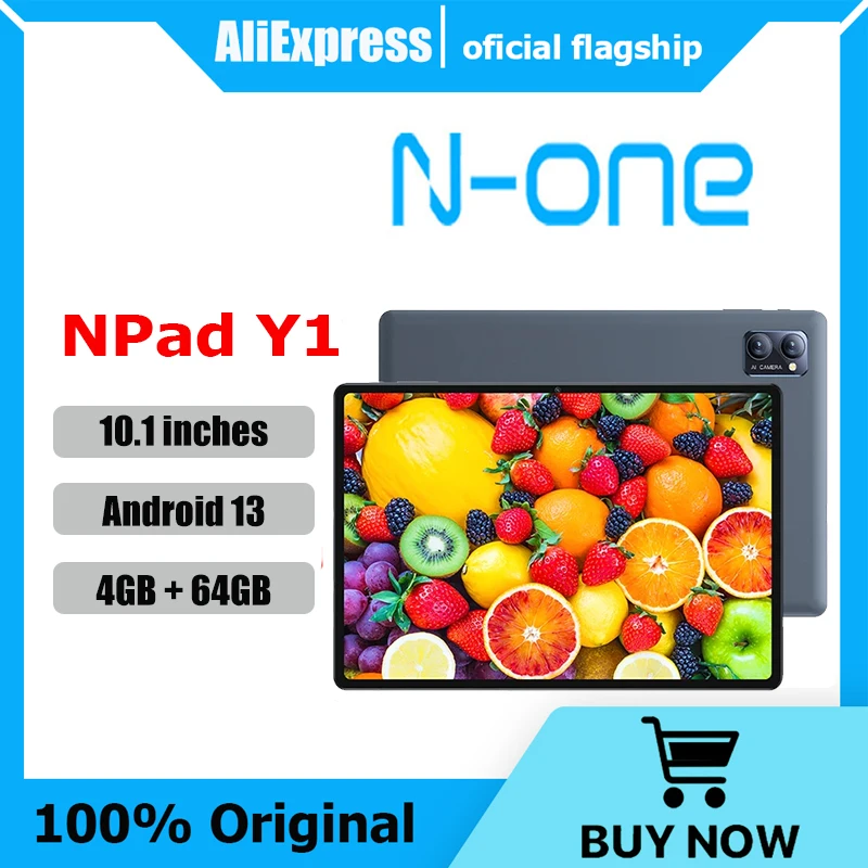 N-ONE NPad Y1 10.1Inch Tablet PC 4GB RAM+64GB ROM 1280*800 IPS Screen 4-Cores UNISOC Rockchip 3562 Bluetooth 5.0 WIFI Android 13