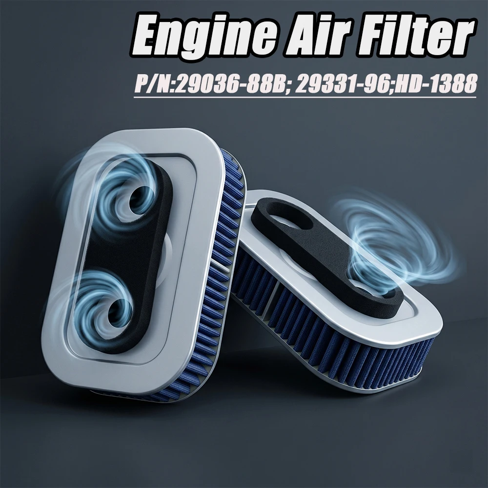 

2pcs Motorcycle Air Filter For Harley Sportster 1200 883 XLH1200 XL1200C XL1200S XLH883 Custom Replacement Engine Intake Filter