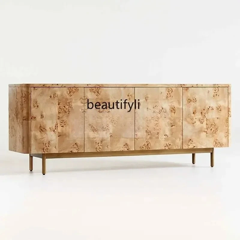 

American retro tree tumor dining side cabinet multi-functional wine cabinet wall entrance decorative cabinet