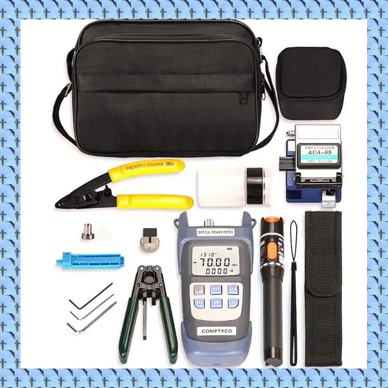 

Набор инструментов для оптоволокна NOCM FTTH с скалывателем волокна -70-+10 дБм Измеритель оптической мощности Визуальный локатор неисправностей 10 МВт