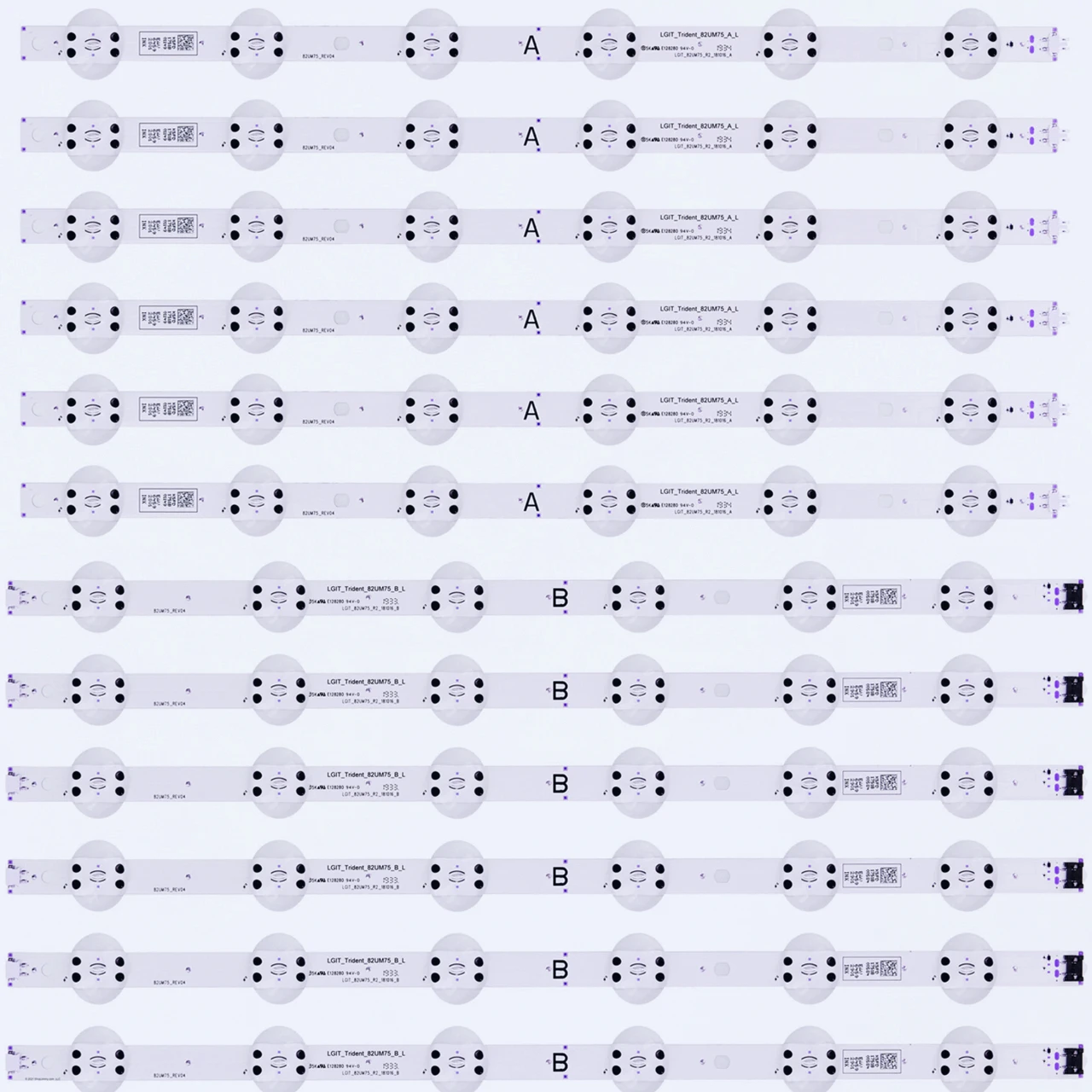 

LED backlight strip for 82UM8070PUA 82UN8570PUC EAV64592801 EAV64592901 LGIT_TRIDENT_82UM75_A B_L Y19.5 Trident 82UM75_A B