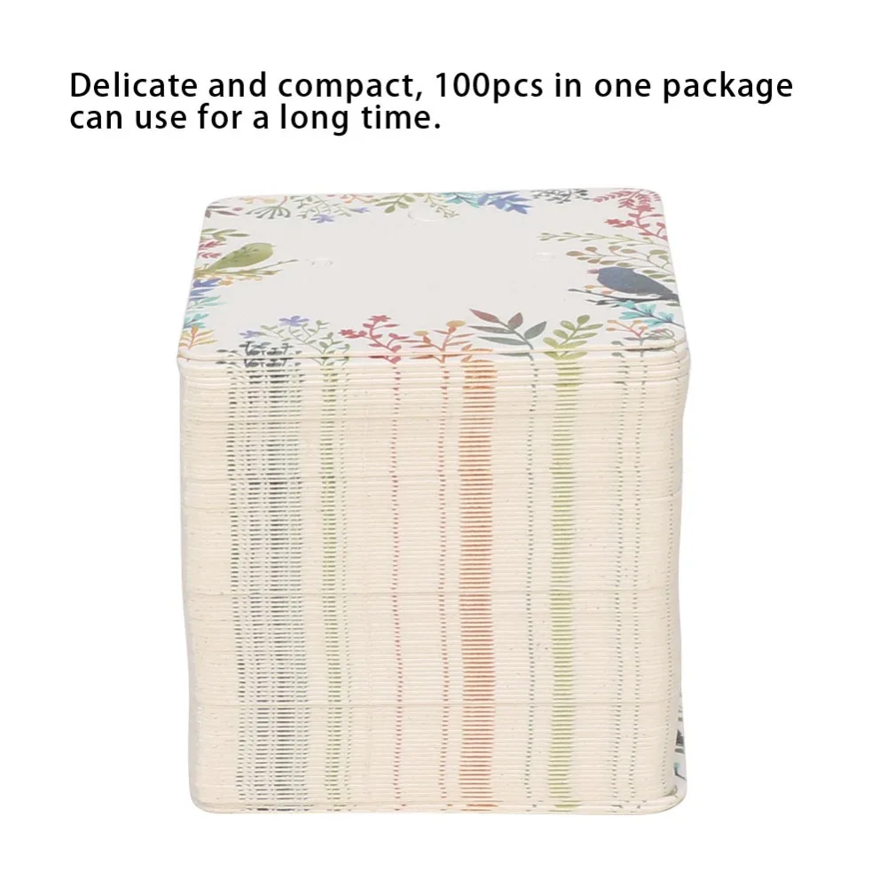 100Pcs Paper White Square Earring Display Cards 5*5cm White background card Handmade Jewelry Packaging Cardstock