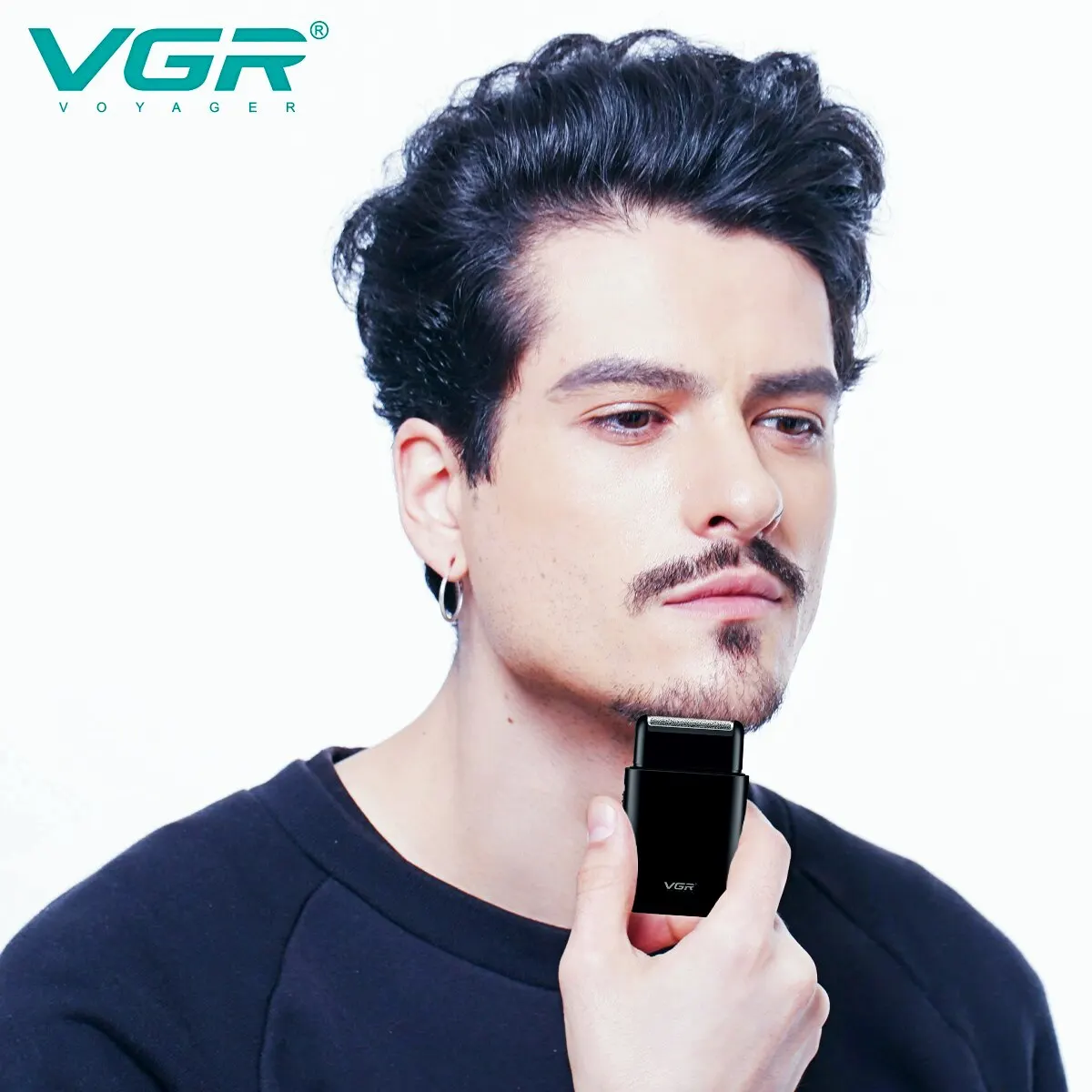 VGR 휴대용 미니 전기 면도기, 전문가용 면도기, USB 충전 수염 트리머, 남성용 V 390